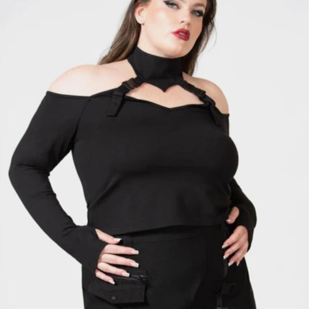 Killstar Oralia Cold Shoulder Top Size XL